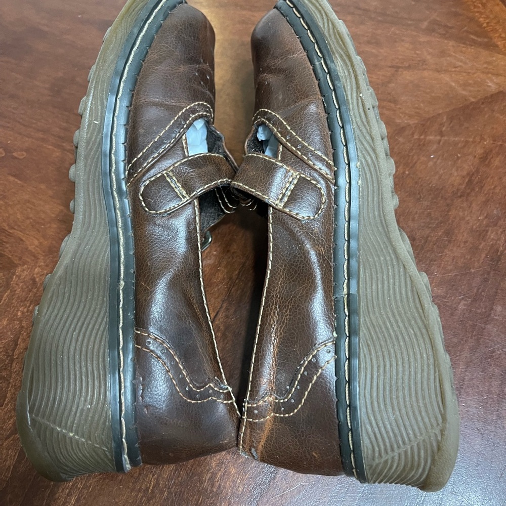 Airwalk Brown Leather Mary Jane Loafers with Buckle - Picture 6 of 10